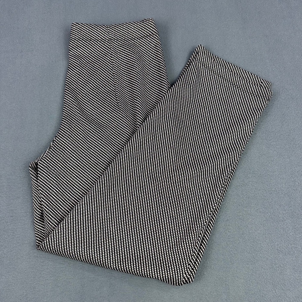 Max Studio London Womens Black White Textured Straight Leg Pants M 4709Q09